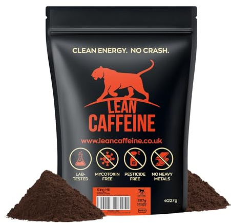 Lean Caffeine Bulletproof Coffee High Caffeine Strong Coffee GROUND 227g | Clean & Strong Coffee GROUND - Mycotoxin & Heavy Metal Free High Caffeine Coffee - Low Acid Coffee - Lean Caffeine 227g