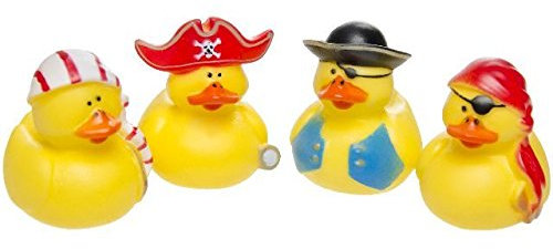 Schnooridoo 4 x Pirat Badeenten Duck Piraten Seeräuber Gummiente Ente Badewanne Spielzeug Kinder Pool