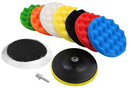 10 pcs éponge polissage polissage polissage pad kit de cirage pour voiture polisseur tampon avec adaptateur de foret(4 inch)