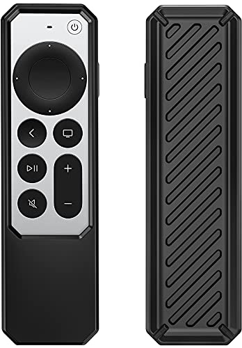 ProCase Protective Case for Apple TV Siri Remote 2021 (2nd Gen), Soft Natural Silicone Cover Case Anti-slip Shockproof Remote Controller Holder -Black