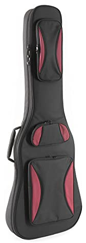 Fame E-Bass Gigbag Urban, Premium Strapazierfähige Tasche, Polsterung, Zubehörfächer, Rucksackgarnitur, Sicherer Transport, Schickes zweifarbiges Design, Weiches Innenfutter, Halsstütze