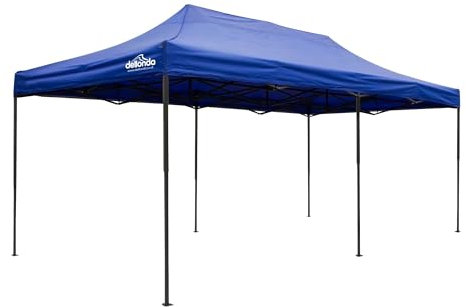 Dellonda Premium 3 x 6m Pop-Up Gazebo, Heavy Duty, PVC Coated, Water Resistant - Blue Canopy - DG139