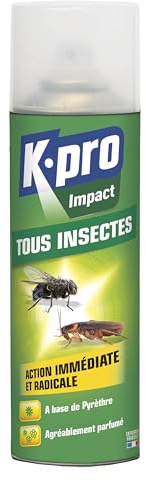 K.PROAérosol tous Insectes - Élimine efficacement Insectes Volants et Rampants - Formule au Pyrèthre végétal - Parfum Agréable - Technique Professionnelle - 300 ML - Jusqu'à 3 mois de protection