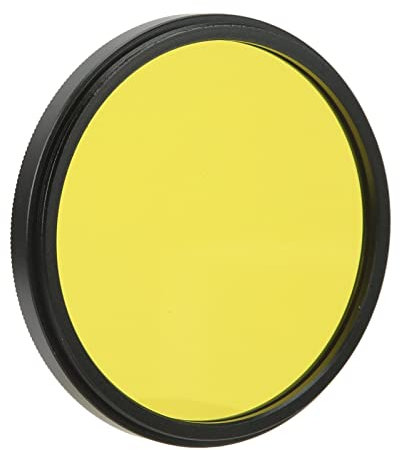 Filtre D'objectif Couleur Rond de 55 Mm pour Objectif D'appareil Photo avec Filetage de Filtre de 55 Mm, Filtre D'appareil Photo Numérique en Verre Optique Coloré, Filtre D'objectif de(Jaune)