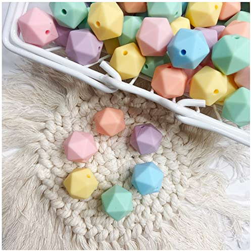 Silikon Multi-Facetten-Perlen Candy Farbe Loosing Perlen 14mm 50pc für DIY Halskette Armband