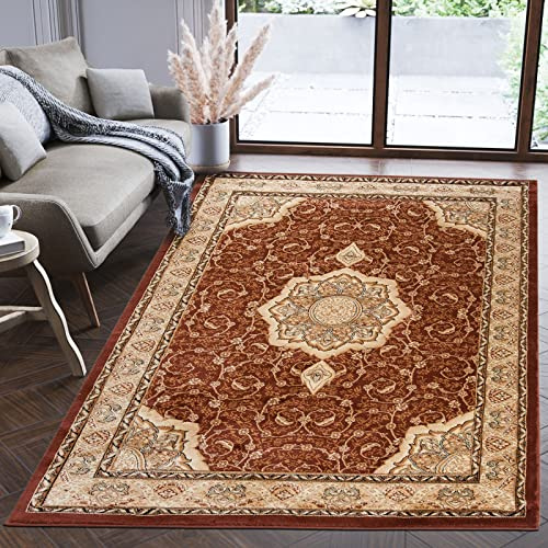 Mazovia Orientalisch Teppich - Traditioneller Teppich für Wohnzimmer, Esszimmer - Orient Teppiche Ornament - ÖKO-TEX Wohnzimmerteppich Braun - 200 x 300 cm