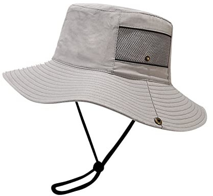 SRZYMJ Damen Sonnenhut Damen Zum Falten Fischerhut Wasserdicht Strohhut Herren Sonnenhut Damen Breite Krempe Strandhut Herren Hut Herren Grey Einheitsgröße