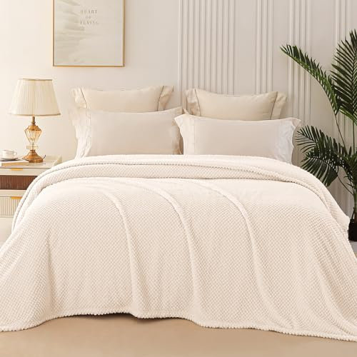 Whale Flotilla Kuscheldecke Decke, Flauschig Sofadecke Fleecedecke, Weiche und Warme Wohndecke Tagedecke für Jahreszeiten, 220x240 cm, Elfenbein