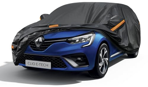 Kayme Bâche Voiture Étanche Respirante Compatible avec Renault Clio I/II/III/IV/V Hayon (1990-2025), 7 Couches Housse de Protection Voiture Extérieur, Contre Pluie Soleil Poussière avec Zip.