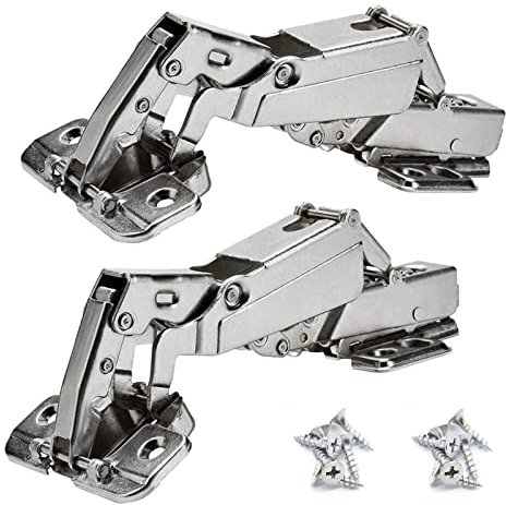 SBTRKT 2er-Pack rahmenlose Schranktürscharniere mit 175°-Scharnier, versteckte, hydraulisch verstellbare Scharniere, Möbelbeschläge