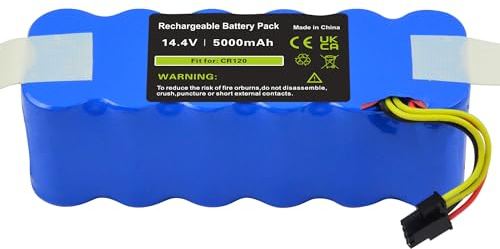 iPrize Batteria di ricambio NI-MH 14,4 V 5000 mAh per Ecovacs Deebot CR120, KK-8, X-500, X500 per Profimaster Robot 2712 per Ariete Briciola 2711, 2712, 2713, 2717, sostituisce LP43SC20000P