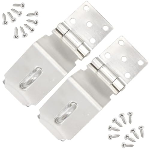 CEEYSEE 2 Stück Scharniere 4 Zoll überfalle 304 Edelstahl Türscharniere 90Grad Riegel für Vorhängeschlos Türriegel 90 grad Heavy Duty Sicherheits mit Schrauben Türschloss für Schränke,Tore (MK-90)
