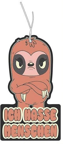 CME.Promo 2 x albero profumato con scritta in lingua tedesca Ich hasse Mensch, per auto, profumatore per auto, deodorante, ciondolo profumato per auto