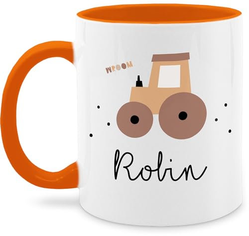 Tasse Tassen 325ml - Süßer Traktor Trecker Schlepper Bulldog - 325 ml - Orange - kinder geschenkideen für landwirte traktoren kaffeetasse kindertasse teetasse einschulung landwirtschaft häferl