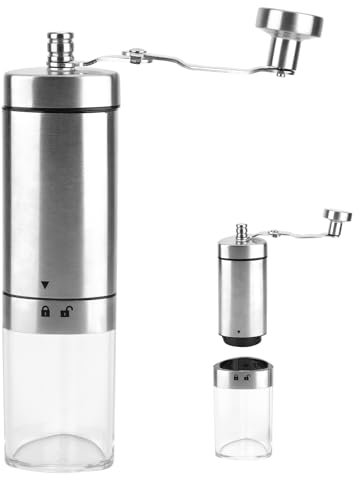 Miawtro Hand Coffee Grinder, Portable Coffee Grinder with Foldable Handle, Stainless Steel Coffee Hand Grinder with Adjustable Steel Burrs for Hand Pour Over Coffee, French Press Coffee, Espresso