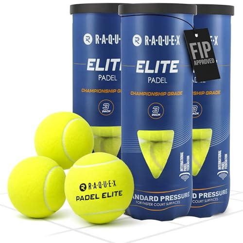 Raquex Elite Padel Balls - Standard or Pace - FIP Approved, 3 to 120 Balls | Two Speed Options, All Court Surfaces