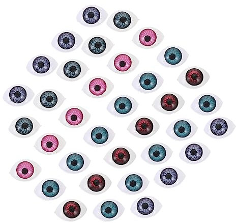 HAWILLOSCH 60pcs Realistic Halloween Eyeballs Simulated Horror Eyes for Party Props Decorations and Crafts Scary Doll Accessories Varied Vein Designs