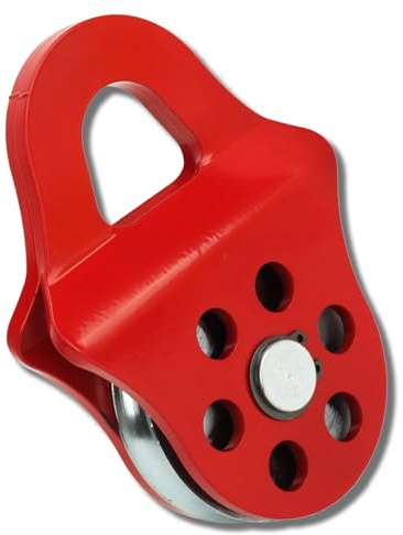 lvifloae Polea de Remolque de Bloque de Arranque, Capacidad de Carga 4T, Bloque de Arranque de cabrestante, polea de cabrestante de Alta Resistencia, Color Rojo para camión, Tractor, ATV,