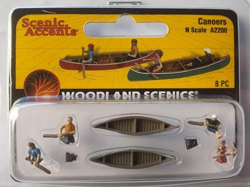 Woodland Scenics WA2200 Kanufahrer Zwei Kanus Vier Figuren Spur N 1:160 Canoers A2200