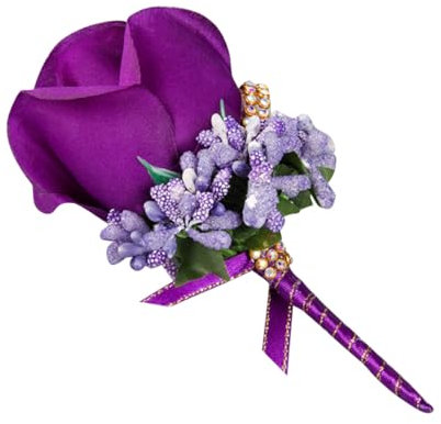 MUSISALY Braut Blumenbrosche Hochzeit Corsage Einzelne Rose Blumenbrosche Beere Strass Modisches Braut Accessoire
