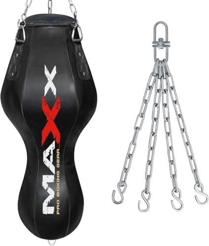 All Black range of Heavy Filled Hanging Boxing Punch Bag, Punchbag Set 5ft, 4ft, 3ft Includes FREE CHAIN (BAG ONLY, Angle Bag)