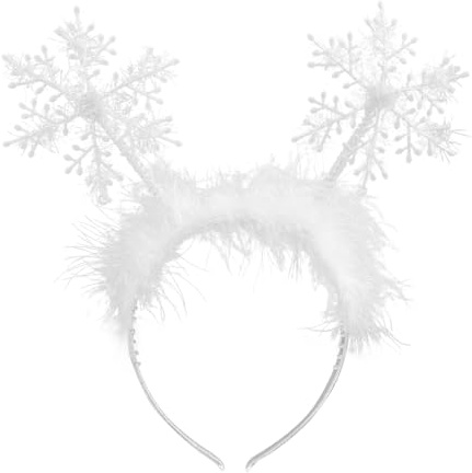 DIELIANHUA 2PCS Weihnachten Kostüm Kinder, 3 Lagiges Tüllrock Damen, Weißes Pailletten Tutu Unterrock, mit Schneeflocken Haarreif, für Mädchen Geburtstag Weihnachten Halloween Fasching Party