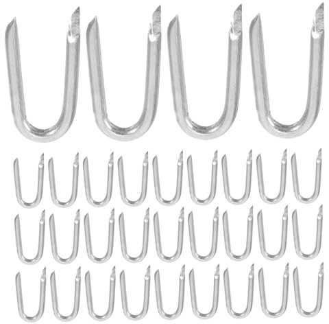 DINHEAROM 200pièces U-shaped Heavy Duty Fence Staples Clous u Pour Fixation De Clôture Piquets Résistants Pour Grillage Et Jardinage