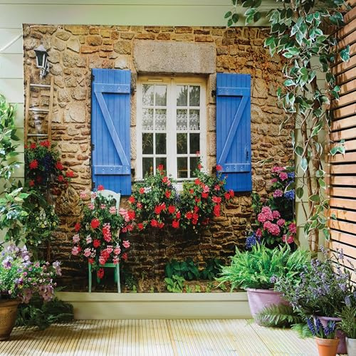 Coopers of Stortford - 150 x 150cm Cottage Hanging Garden Art - Outdoor Weatherproof Material - Wall Décor - Patio & Fence Decoration - Easy to Hang