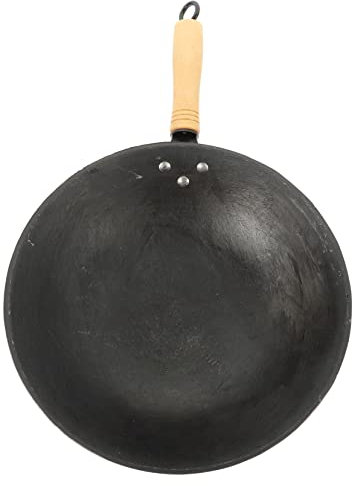 GRIRIW Poêle Wok Chinois Wok Pour Cuisinière à Induction Pour Cuisinière Électrique Pour à Gaz Robuste Avec Poignée De Cuisine