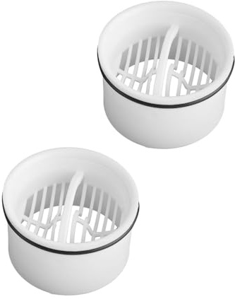 CUEMOON Filtro per capelli per doccia, 2 pezzi, bianco, compatibile con rubinetti di scarico Viega Tempoplex 6960, 6961, 6962, 6963, filtro per capelli e filtro per doccia