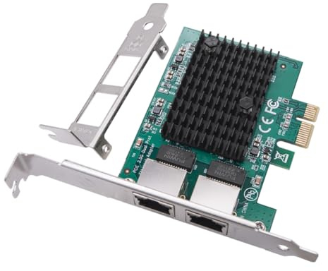 Pesfehhy Scheda di Rete PCIe 2 Porte 2.5G Adattatore Ethernet 2.5 Gigabit Chip RTL8125BG Adattatore LAN PCI-e Ethernet per PC Desktop Durevole