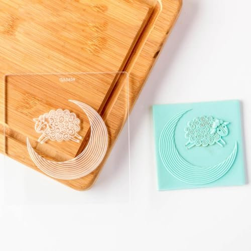 KAHDGSS Eid Festival Fondant Keks Stempel Lebensmittelqualität Kunststoff Keksform Dessert Kuchen Backform Küche Backzubehör Einfach Zu Verwenden Und Zu Reinigen