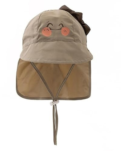 AYNKH Bebe Muslin Peaked Cap, Sombrero Sol con Protección Cuello y Orejas, Protección UV (UPF 50+) Gorra Unisex para bebés y niños, 38-46 cm, rosa, Talla única