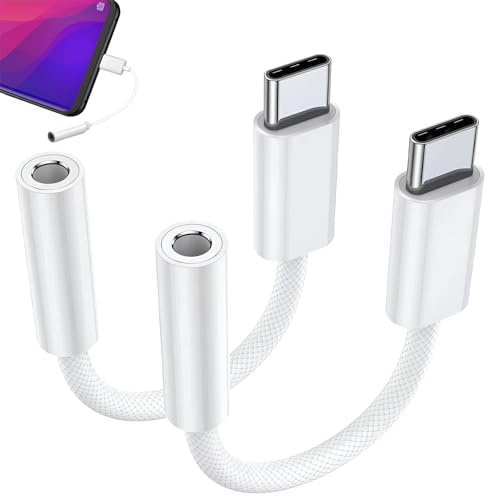 2PCS Adaptateur Iphone,Adaptateur USB C Jack Adaptateur USB C à 3,5mm Jack Adaptateur/Type C Aux Audio Convertisseur Écouteur Adaptateur iPhone15,Adaptateur pour iPhone 15/Samsung