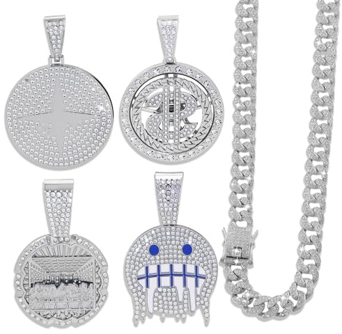 GuoShuang men big Rhinestone iced out cuban chain with pendant,cool necklace for men hip hop jewelry 24 INCH Chain