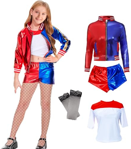 PartAwake Halloween Cosplay Kostüme Kinder mit Jacke T-Shirt Shorts für Halloween Karneval Cosplay (S)