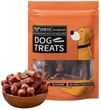 iipets Lamb Sausage Dog Treats – Soft & Healthy Snacks with Lamb Liver, Lamb Fat & Chicken – High-Protein, Grain-Free Training Treats for Puppies & Senior Dogs – No Additives (3.53 oz)