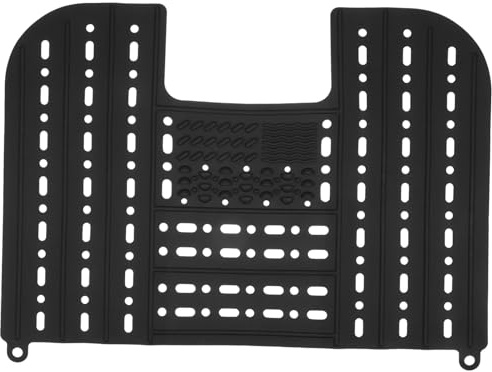 SAFIGLE Tapis D'évier en Silicone Pliable 55x43 Cm Noir, Couvercle Multifonction Drainage Intégré, Organisateur Maquillage pour Salle De Bain, Accessoire Compact Et Solide