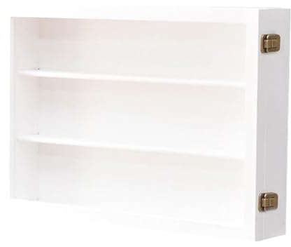 TidyWood Vitrine for Minifiguren, Abschließbarer Wandvitrine Mit Durchsichtiger Acryltür, 6-stöckige Holzregale for Sammler-Spielfiguren, Staubdichte Vitrine for Erinnerungsstücke(White,34cm)