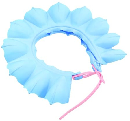 HOOTNEE Cap and Water Ear Shampoo in Eyes Entering from Prevents Ears Shower Adjustable Blue TPE Material, Waterproof Protection for Infant Suitable Boys and Girls Bathing