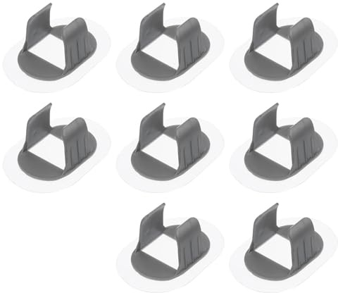 sourcing map 8 Pcs Washing Machine Drain Hose Holder (Fits 30-38 mm OD Hose) - Self-Adhesive No Drill Fixing Clip Guide Clamp Bracket for Clothes Washer/Laundry Tub Discharge, Gray
