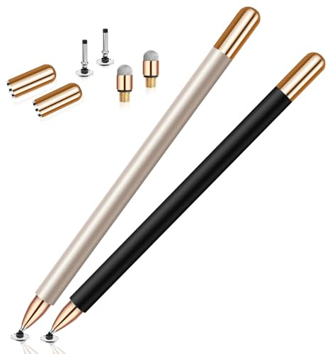 Double-Tipped Stylus, Stylus Pen for Touchscreen, High Sensitivity, Magnetic Caps, Stylus Pen for iPhone, iPad, Android, Galaxy Microsoft,Chromebook Tablet,Compatible with Capacitive Touch Screen