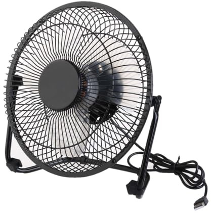 Artibetter 8-inch USB Metal Desk Fan 360-degree Rotating with 2 Adjustable Modes Portable Cooling Fan for Laptop and Notebook Use on The Table, Sturdy Metal and Hard Plastic Construction