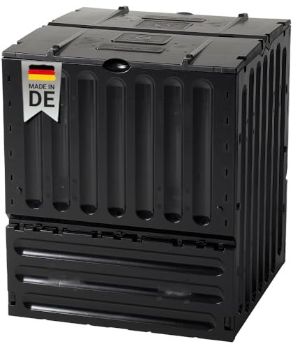 Garantia Eco-King Komposter 600 Liter schwarz - Komposter Garten, Schnellkomposter, Abfall & Recycling, Biomüll, Komposteimer, Garten, Thermokomposter, Garten, Kompost, Biotonne