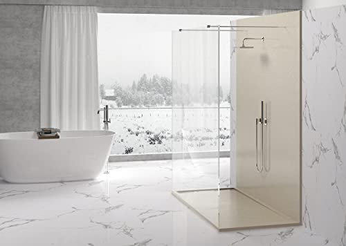 PIATTO DOCCIA 100X70 CM IN PIETRA NATURALE ESOLUTION SERIE J IN MARMORESINA EFFETTO PIETRA ARDESIA DIVERSI COLORI BIANCO NERO GRIGIO BEIGE 100X70 CM (BEIGE)