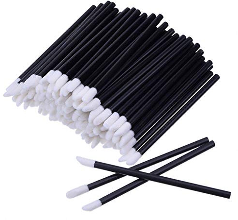 50pcs Disposable Lip Brushes Lipstick Gloss Wands Applicator Makeup Tool Kits, Black Cost-Effective and ,