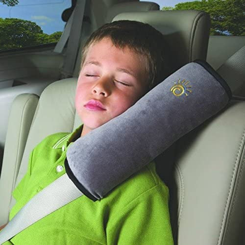 Autositze Gurtpolster,Gurtpolster Kinder,Schlafkissen Nackenstütze Für Kinder,Auto Sicherheitsgurt Schutzkissen Abnehmbar Und Waschbar Schulterpolster (Grau)