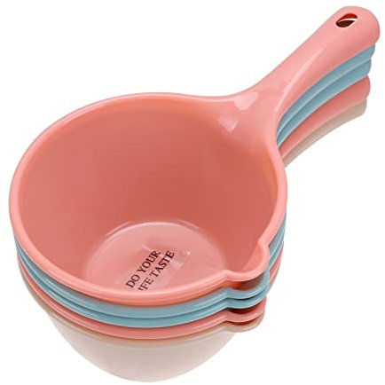 Louche en acier 5pcs Petite louche à eau épaisse en plastique long manche baignier sommotable d'eau dipper bouchons de douche de douche cuillères for cuisine Cuillère de cuisson et de service pour la