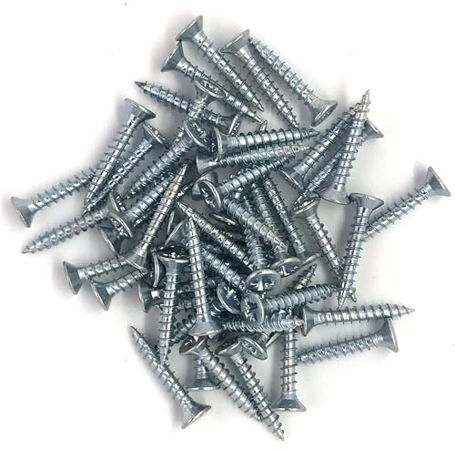 6mm x 50mm Small Steel Countersunk Wood Screws - Chipboard Screws (Pack of 20) A05ABC