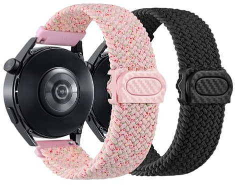 ZZHBSR Gewebtes Nylon Uhrenarmband 20mm Armband für Damen Herren Uhrenarmbänder Elastisch Smartwatch Ersatzarmband Schnellverschluss Verstellbares Atmungsaktive Sport Watch Strap